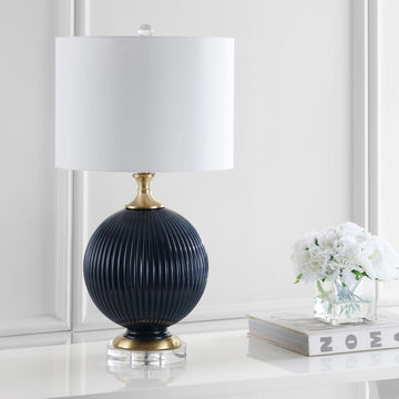 Lucette 26.5" Glass/Crystal LED Table Lamp - JONATHAN Y